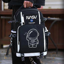 Axyaa Spaceman Print USB Charging Kids Backpack, Large Capacity, Waterproof, Multifunction