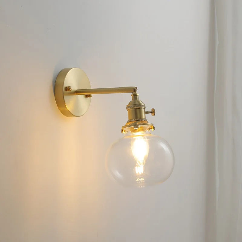 Nordic Modern Glass Ball Wall Sconce by Axyaa for Bedroom Bathroom Stair Mirror