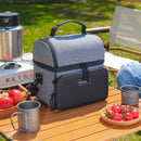 Axyaa Multicolor Insulated Lunch Bag: Double-Layer Portable Work Lunch Box, Large Capacity