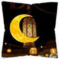 Axyaa Ramadan Crescent Moon Fasting Lamp Pillow Cover for Home Décor