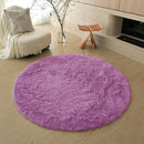 Axyaa Kids Bedroom Plush Rug: Circular White Fluffy Carpet for Nursery & Play Mat