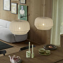 Axyaa Nordic White Fabric LED Chandelier Modern Pendant Lights for Living Room