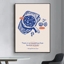 Axyaa Cartoon Cupcake Coffee Club Canvas Print for Kitchen Wall Art Decor