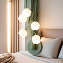 Axyaa Green Metal Wall Light with Adjustable Switch and Acrylic Orchid Lampshade