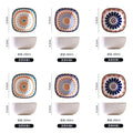 Axyaa Ceramic Bohemian Dish Set for Home, Restaurant, Party - 6pcs