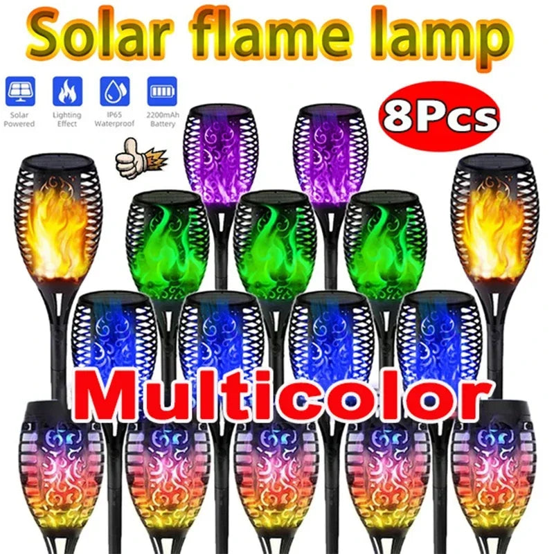 Solar Flame Torch Lights by Axyaa: Waterproof Flickering Outdoor Garden Decor