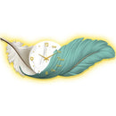 Axyaa Feather LED Wall Clock - Luxury Art Decor for Living Room - Silent, Large & Stylish
