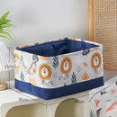 Axyaa Canvas Laundry Basket: Foldable High-capacity Waterproof Storage for Kids - Animal Design