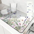 Axyaa Butterflies Draining Mat: Quick Dry Kitchen & Bathroom Drain Pad