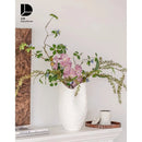 Axyaa 36cm White French Relief Vase - Elegant Home Decor for Living Room & Foyer