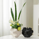 Axyaa Ceramic Paper Ball Vase Beige Matte Nordic Art Sculpture Table Decor