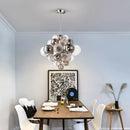 Axyaa Smoke Gray Glass Bubble Ball Chandelier - Nordic Style Luxury Pendant Lamp