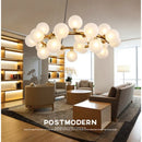 Axyaa Nordic Glass Ball Chandelier with LED for Kitchen and Living Room