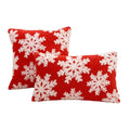 Axyaa Soft Snowflakes Cushion Cover Christmas Decoration Red Green 45x45cm 30x50cm