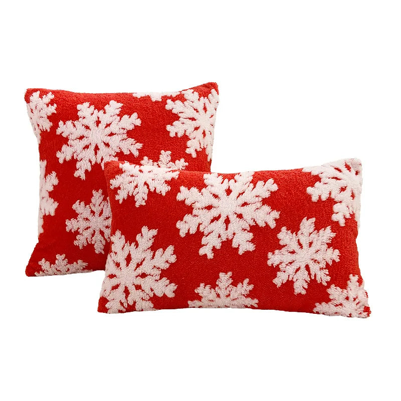 Axyaa Soft Snowflakes Cushion Cover Christmas Decoration Red Green 45x45cm 30x50cm