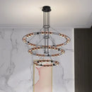 Axyaa LED Chandelier: Modern Luxury for Living Room, Bedroom, Restaurant - Round Bean Pendant Light