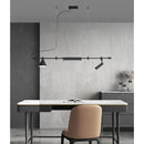 Axyaa Modern Black Minimalist Chandelier for Living Room Coffee Shop Office Desk