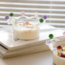 Axyaa Clear Glass Fruit Plate Bowl - Large Capacity Dessert Ice Cream Dish