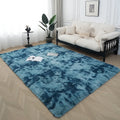Axyaa Tie-Dye Checkerboard Area Rug for Retro Home Decor