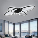 Axyaa Modern LED Chandelier Light - White/Black Aluminum Ceiling Lamp