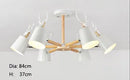 Axyaa Iron Antler Chandelier Kitchen Restaurant Bar Lighting E27, Nordic Minimalist Modern, Black White Wood