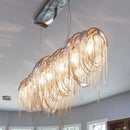 Axyaa Aluminum Tassel Chandeliers: Luxury LED Lighting for Dinning Room & Hotel Decor