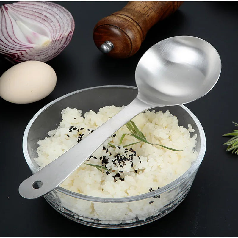 Axyaa Stainless Steel Long Handle Soup Spoon