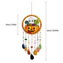 Flat Pumpkin, Bat, Witch Stained Acrylic Agate Pendant Window Hanging Suncatcher by Axyaa