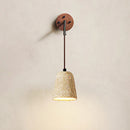 Axyaa Cream Bedside Wall Lamp with Switch - Elegant Huangdongshi Wabi Sabi Design