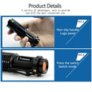 Axya High Lumen Adjustable Focus LED Flashlight - Waterproof Zoom Torch