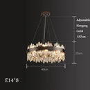Axyaa Gold Black Crystal Chandelier Hanging Lamp for Elegant Indoor Lighting