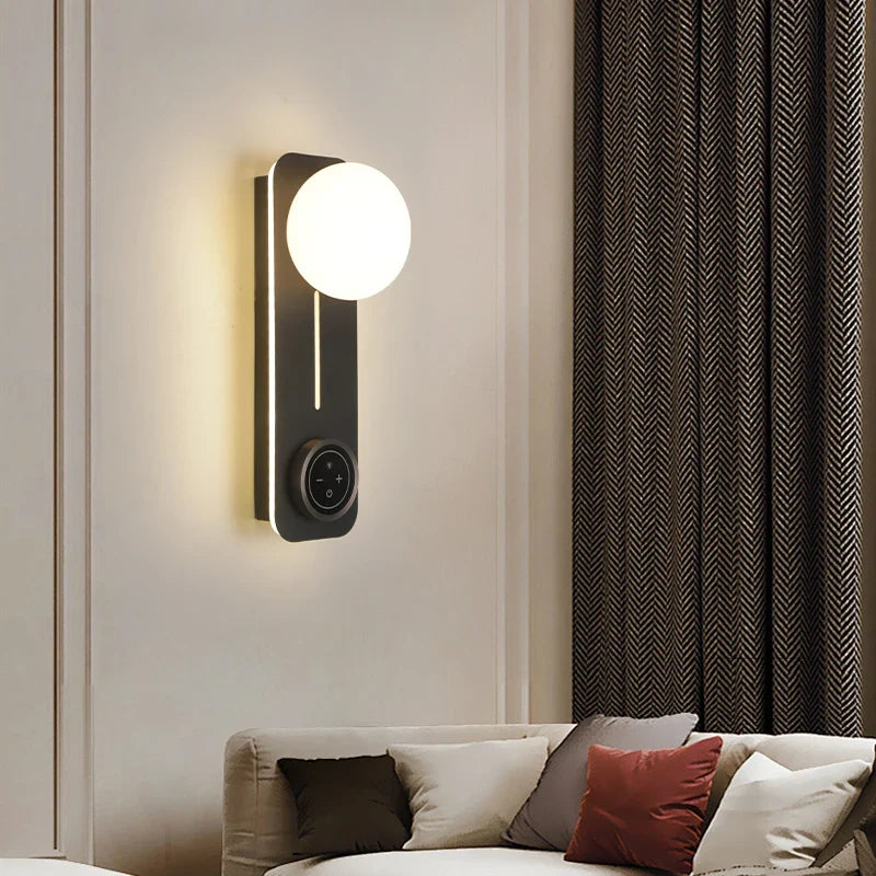 Axyaa LED Wall Lamp Touch Dimming 3-Color Bedroom Sconce