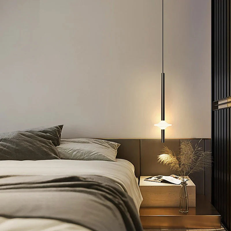 Axya LED Pendant Light: Nordic Modern Ceiling Bedroom Chandelier