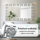 Axyaa 48" Silver Hollow-out Wall Mirror for Hallway, Living Room, Fireplace