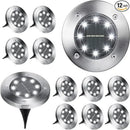 Axyaa Solar Disk Light: Outdoor Garden Spotlight Deck Lamp - Buried LED Decoration