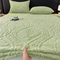 Axyaa Taffeta Velvet Jacquard Bed Cover - Winter Warm Anti-Static Fitted Sheet