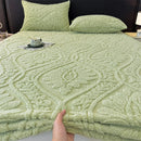Axyaa Taffeta Velvet Jacquard Bed Cover - Winter Warm Anti-Static Fitted Sheet
