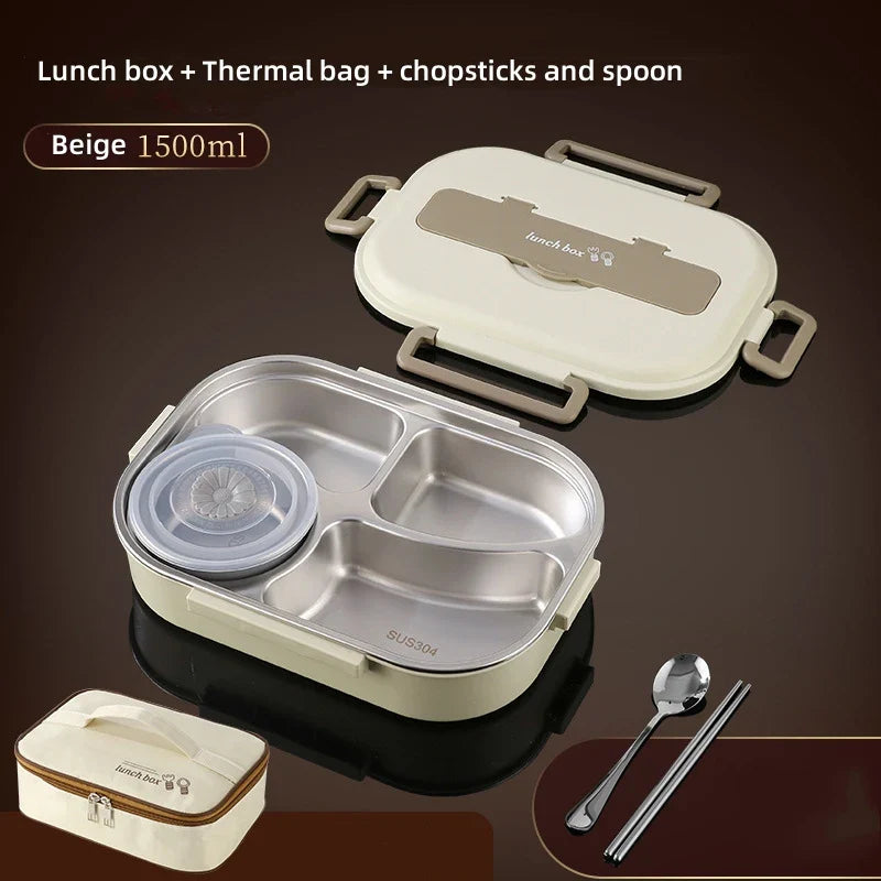 Axyaa Stainless Steel Insulated Lunch Box Set with Bag