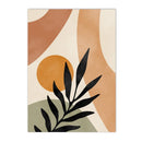 Axyaa Boho Abstract Geometric Leaves Sun Canvas Wall Art Home Decor