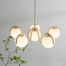 Axyaa French Cream Magic Bean Suspension Light Medieval Round Glass Lamp