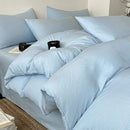 Axyaa Wrinkle Yarn Bedding Set: Duvet Cover, Pillowcase, Sheet Set for Twin King