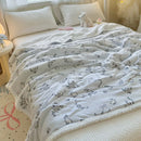 Axyaa Cartoon Rabbit Flannel Blanket: Winter Cozy Throw for Bed, Sofa, Travel