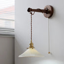 Axyaa Antique Gold Brass LED Wall Sconce Light Black Walnut White Ceramic