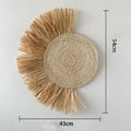 Axyaa Nordic Rattan Wall Basket Decor - Hanging Ornament and Crafted Wall Frame
