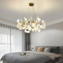 Axyaa Ginkgo Leaf Ceramic LED Chandeliers for Modern Living & Dining Rooms