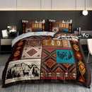 Axyaa Tribal Deer Wolf Bedding Set: Soft Breathable Duvet Cover + 2 Pillowcase, Home & Dorm Decor