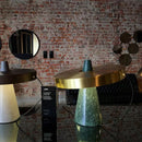 Axyaa Green Marble Metal Cover Table Lamp for Study Living Room Bedroom