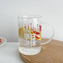 Axyaa 1000ml Glass Cups with Lid & Straw, Cute Coffee Mugs, Big Drinkware