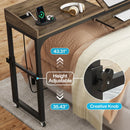 Axyaa Queen Size Overbed Table with Adjustable Tilt Stand, Mobile Laptop Cart.