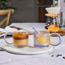 Axyaa Ins Style Big Ears Cup, Round Niche Glasses, Sunflower Coffee Mug